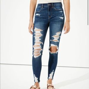 Ripped Dark Wash Skinny Jeans